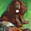 sussex spaniel and his bloody prey